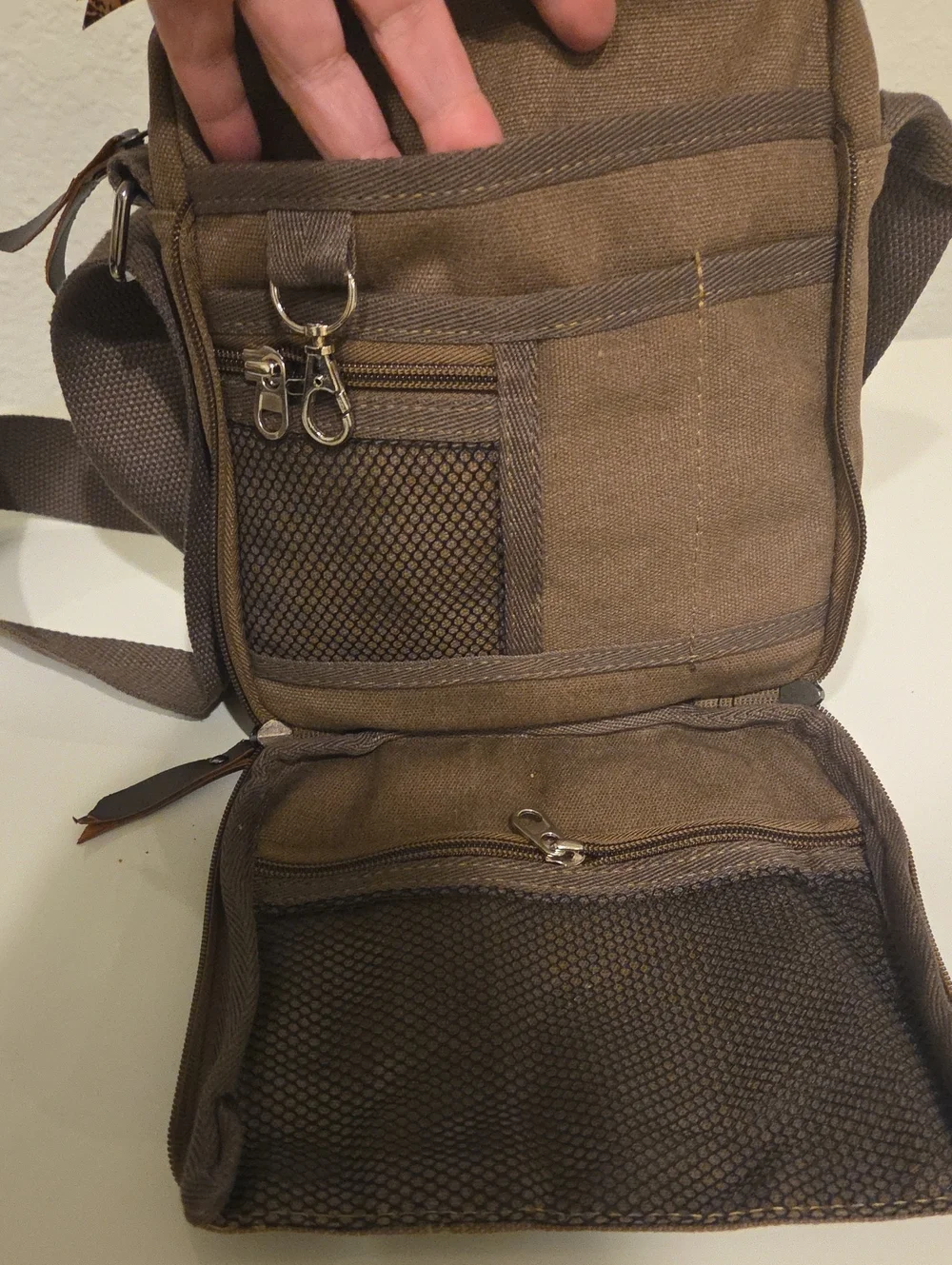 Harwish Men’s Canvas Crossbody  Bag 8in By 8in.